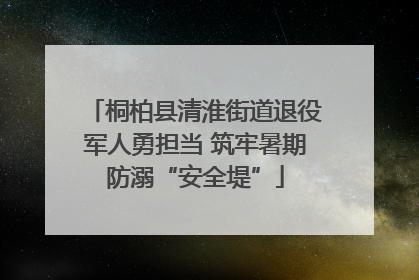 桐柏县清淮街道退役军人勇担当 筑牢暑期防溺“安全堤”