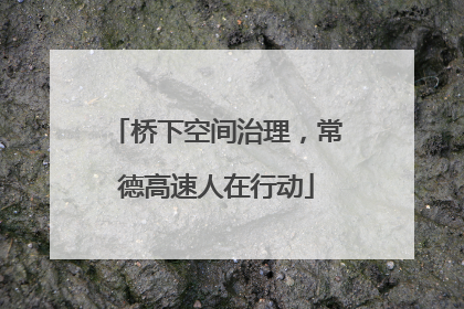 桥下空间治理，常德高速人在行动
