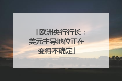 欧洲央行行长：美元主导地位正在变得不确定