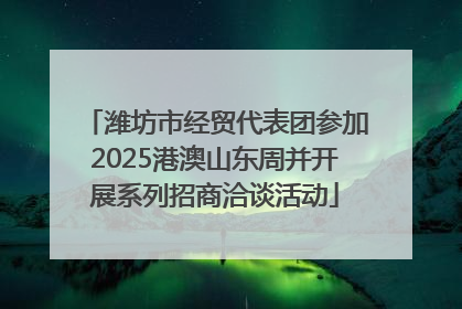 潍坊市经贸代表团参加2025港澳山东周并开展系列招商洽谈活动
