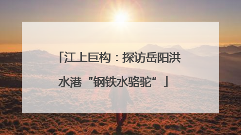 江上巨构：探访岳阳洪水港“钢铁水骆驼”
