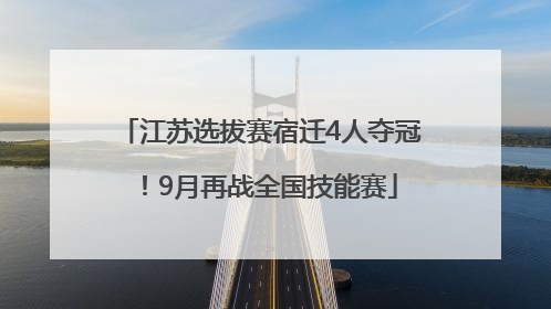 江苏选拔赛宿迁4人夺冠！9月再战全国技能赛