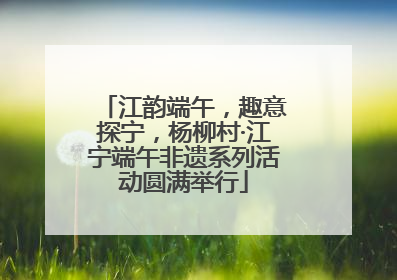 江韵端午，趣意探宁，杨柳村·江宁端午非遗系列活动圆满举行