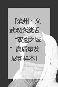 沧州：文武双脉激活“双遗之城”高质量发展新样本