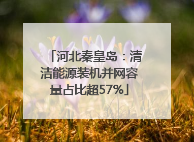 河北秦皇岛：清洁能源装机并网容量占比超57%