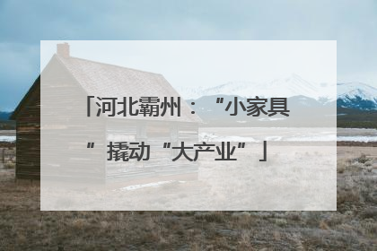 河北霸州：“小家具”撬动“大产业”