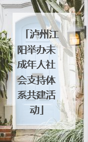泸州江阳举办未成年人社会支持体系共建活动