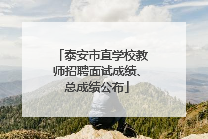 泰安市直学校教师招聘面试成绩、总成绩公布