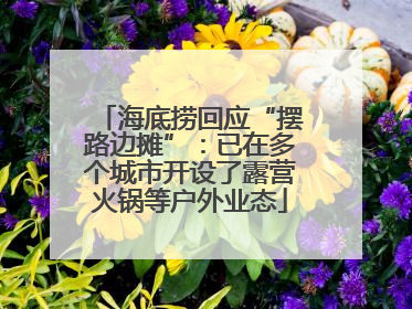 海底捞回应“摆路边摊”：已在多个城市开设了露营火锅等户外业态