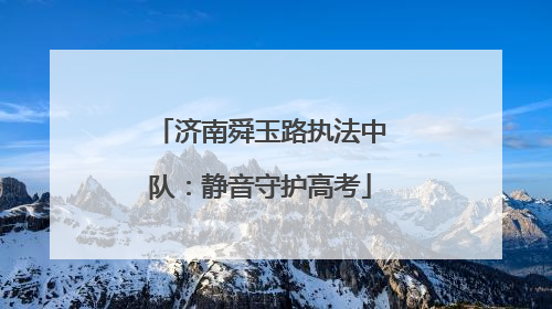 济南舜玉路执法中队：静音守护高考