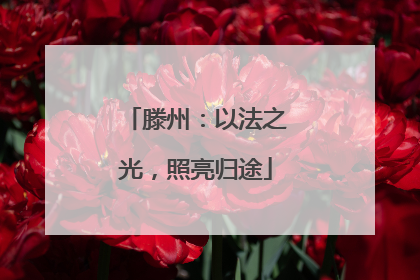 滕州：以法之光，照亮归途