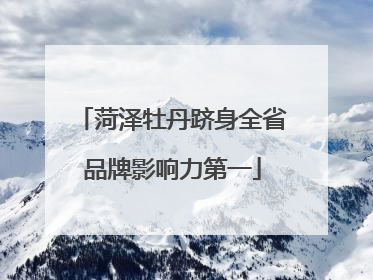 菏泽牡丹跻身全省品牌影响力第一