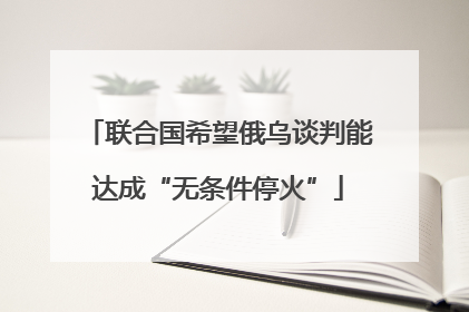 联合国希望俄乌谈判能达成“无条件停火”