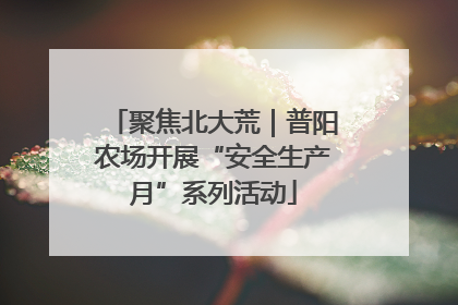 聚焦北大荒｜普阳农场开展“安全生产月”系列活动