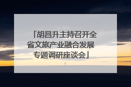 胡昌升主持召开全省文旅产业融合发展专题调研座谈会