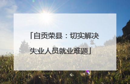 自贡荣县：切实解决失业人员就业难题