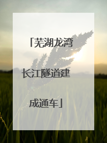 芜湖龙湾长江隧道建成通车