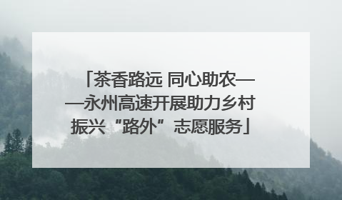 茶香路远 同心助农——永州高速开展助力乡村振兴“路外”志愿服务