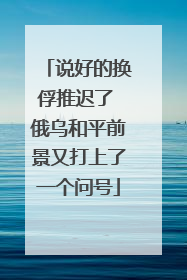 说好的换俘推迟了 俄乌和平前景又打上了一个问号