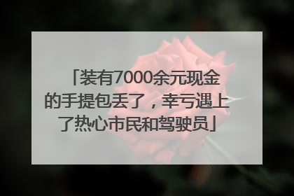 装有7000余元现金的手提包丢了，幸亏遇上了热心市民和驾驶员