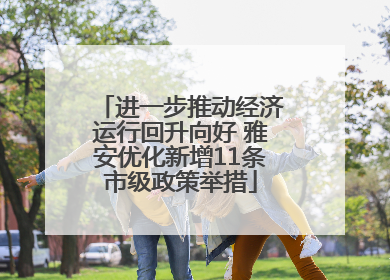 进一步推动经济运行回升向好 雅安优化新增11条市级政策举措