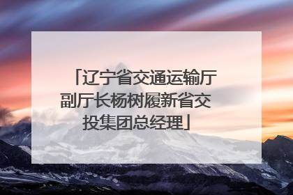 辽宁省交通运输厅副厅长杨树履新省交投集团总经理