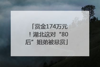 赏金174万元！湖北这对“80后”姐弟被悬赏