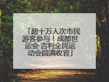 超十万人次市民游客参与！成都世运会·吉利全民运动会圆满收官