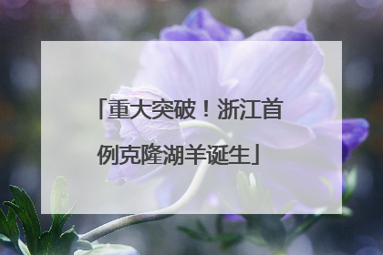 重大突破！浙江首例克隆湖羊诞生