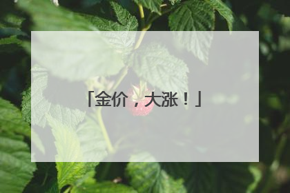 金价，大涨！