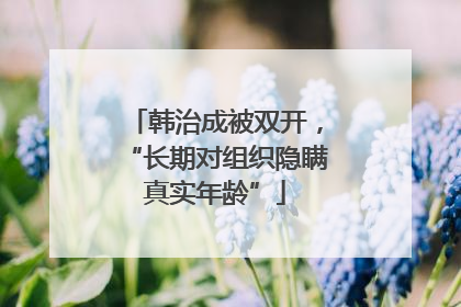 韩治成被双开，“长期对组织隐瞒真实年龄”