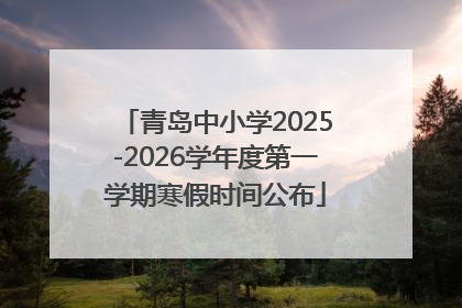 青岛中小学2025-2026学年度第一学期寒假时间公布