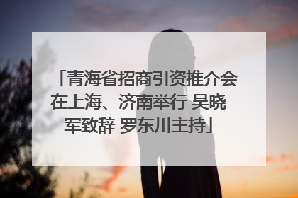 青海省招商引资推介会在上海、济南举行 吴晓军致辞 罗东川主持