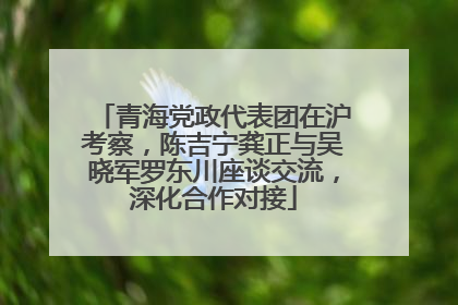 青海党政代表团在沪考察，陈吉宁龚正与吴晓军罗东川座谈交流，深化合作对接