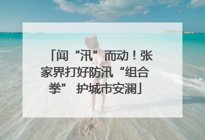 闻“汛”而动！张家界打好防汛“组合拳” 护城市安澜