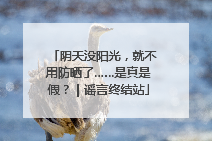 阴天没阳光，就不用防晒了……是真是假？｜谣言终结站