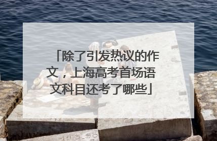 除了引发热议的作文，上海高考首场语文科目还考了哪些