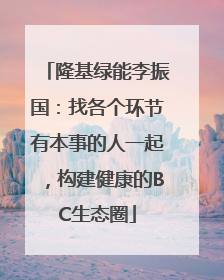 隆基绿能李振国：找各个环节有本事的人一起，构建健康的BC生态圈