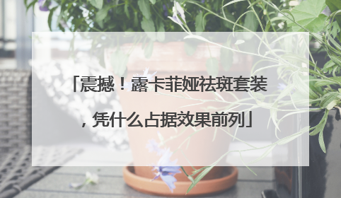 震撼！露卡菲娅祛斑套装，凭什么占据效果前列