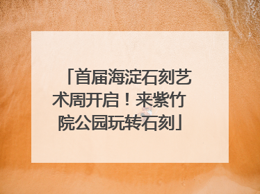 首届海淀石刻艺术周开启！来紫竹院公园玩转石刻