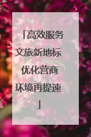 高效服务文旅新地标 优化营商环境再提速