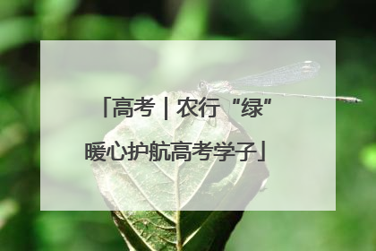 高考｜农行“绿”暖心护航高考学子