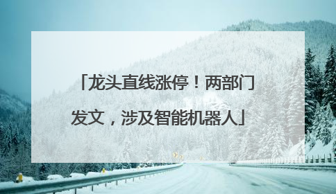 龙头直线涨停！两部门发文，涉及智能机器人