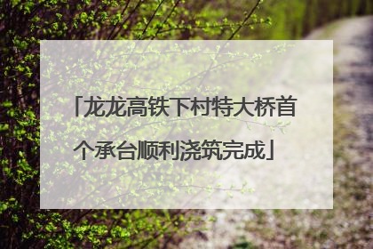 龙龙高铁下村特大桥首个承台顺利浇筑完成