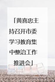 黄喜忠主持召开市委学习教育集中整治工作推进会