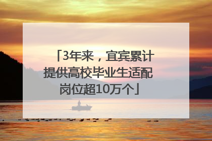 3年来，宜宾累计提供高校毕业生适配岗位超10万个