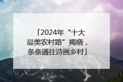 2024年“十大最美农村路”揭晓，条条通往诗画乡村