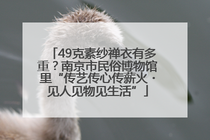 49克素纱禅衣有多重？南京市民俗博物馆里“传艺传心传薪火・见人见物见生活”