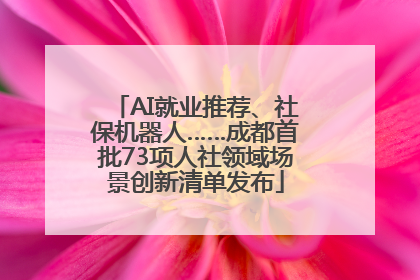AI就业推荐、社保机器人……成都首批73项人社领域场景创新清单发布