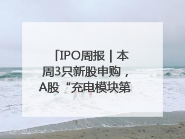 IPO周报｜本周3只新股申购，A股“充电模块第一股”来了
